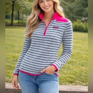 Vineyard Vines Special Edition Martha’s Vineyard Harbor Fleece White/blue/ Pink